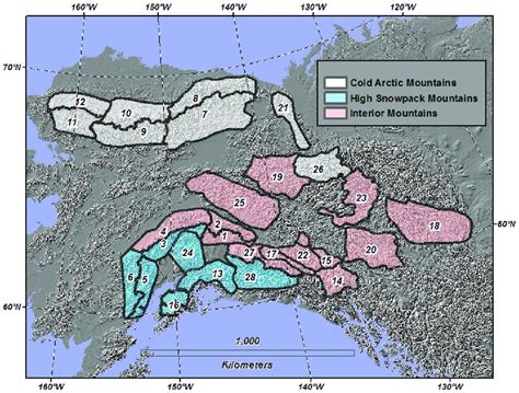 Alpine climate classes based on regional climatology. (1) Cold arctic ...