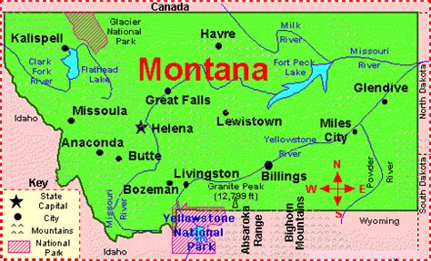 Map of Montana | State Map of USA | United States Maps