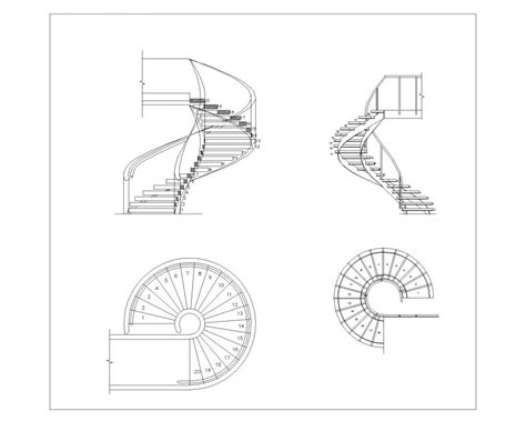 Spiral Staircase Plan Cad