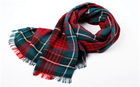 Premium AI Image | Stunning Red and Green Soft Plaid Scarf Isolated on ...