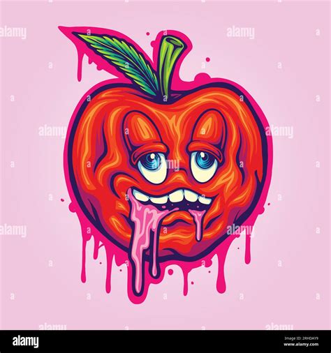 Joyful juiciness funny cherry fruit drips vector illustrations for your work logo, merchandise t ...
