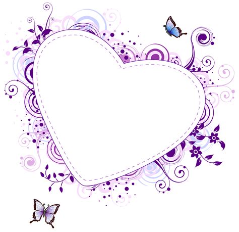 Free Purple Heart Clip Art Corner Page Borders Png Transparent Png ...