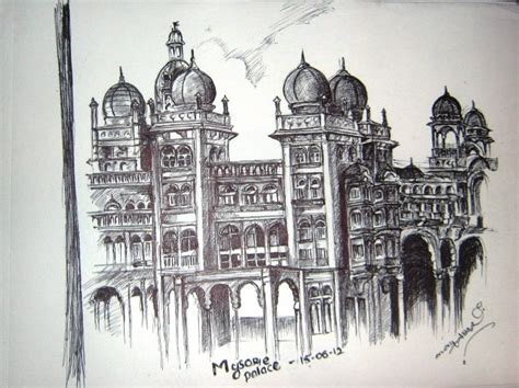 colours..: Mysore Palace sketch