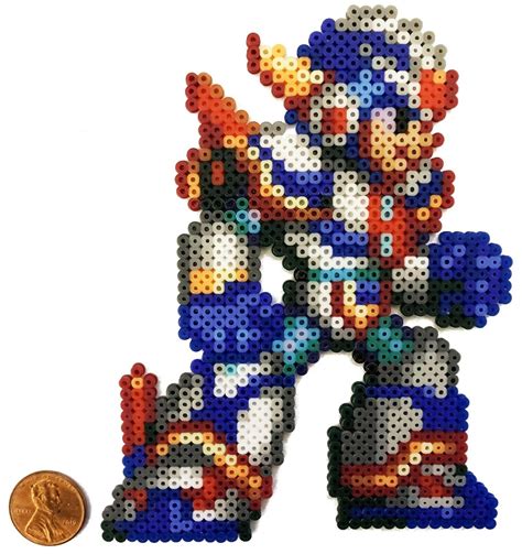 Mega Man X Fourth Armor Force Mini Bead Sprite Artkal Pixel Art Retro ...