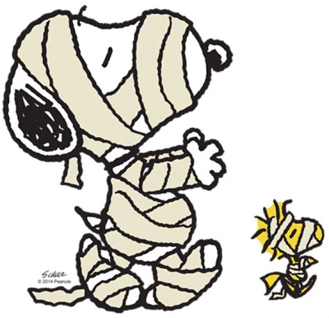 Mummy Snoopy And Woodstock - Snoopy Halloween Mummy Clipart - Full Size ...