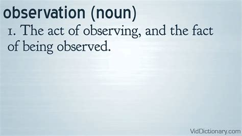 observation - definition - YouTube