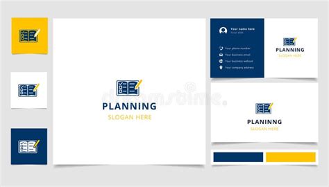 Planning Logo Design with Editable Slogan. Branding Book and Business Card Template. Stock ...