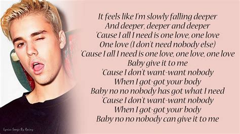 Justin Bieber - One Love | Lyrics Songs - YouTube