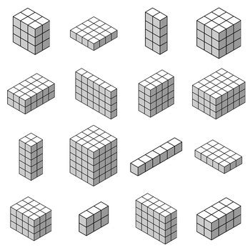 Unit Cube Volume: Set A by Digital Classroom Clipart | TpT