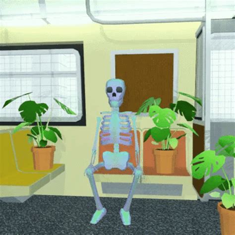 Skeleton Riding A Train GIF | GIFDB.com