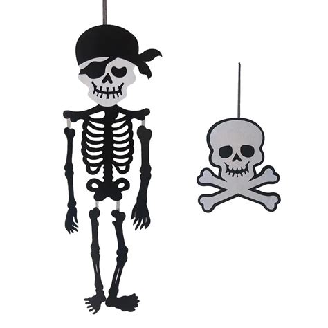 2018 New Horrible Halloween Skeleton Model Small Size Movable Skull Skeleton Halloween Hanging ...