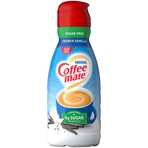 COFFEE MATE Sugar Free French Vanilla Liquid Coffee Creamer 32 Fl. Oz. Bottle | Non-dairy ...