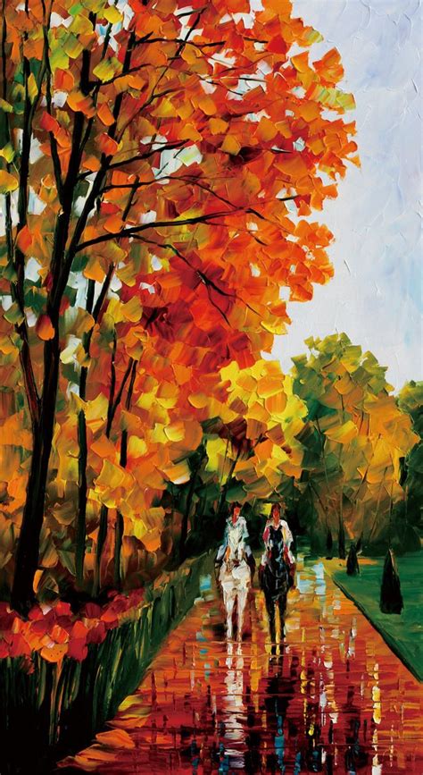 Autumn Rain: Leonid Afremov. | Картины маслом, Картины, Рисунки