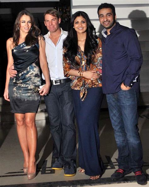 PIX: Shane Warne, Liz Hurley party with Shilpa Shetty - Rediff.com Movies