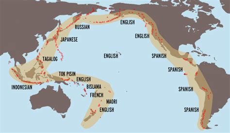 Map showing some of the major official languages spoken around the Ring ...