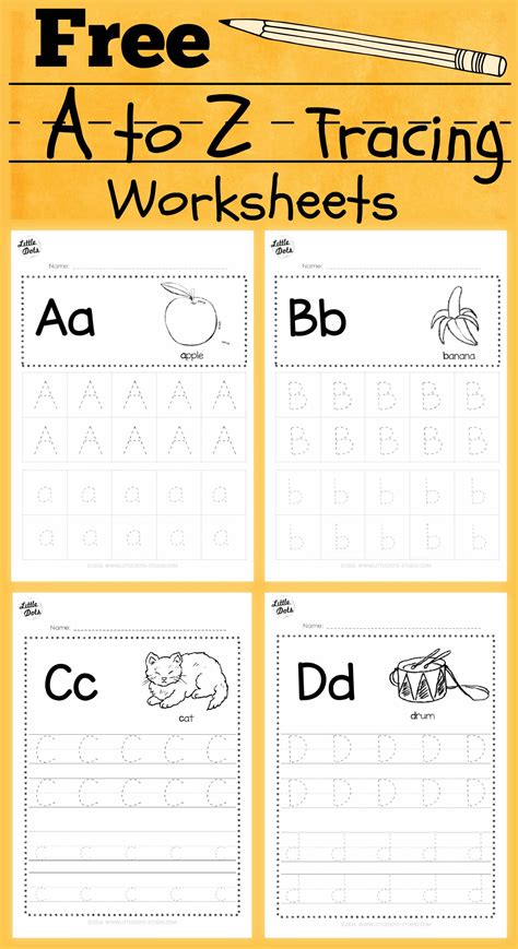 Free Tracing Letters A-Z Worksheets - TracingLettersWorksheets.com