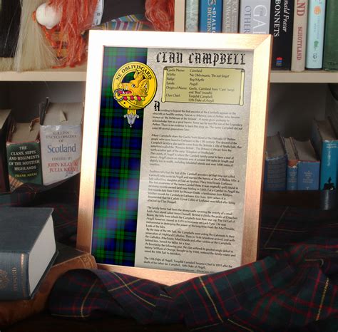 Campbell Clan History Print - Choose Framed or Unframed