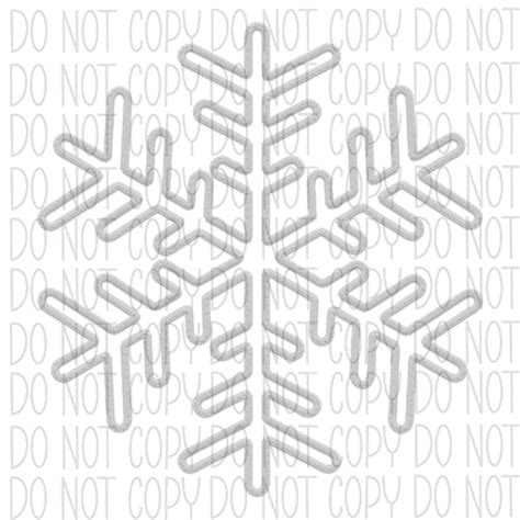 White Snowflake faux embroidery DTF Transfer – We Print U Press DTF Transfers