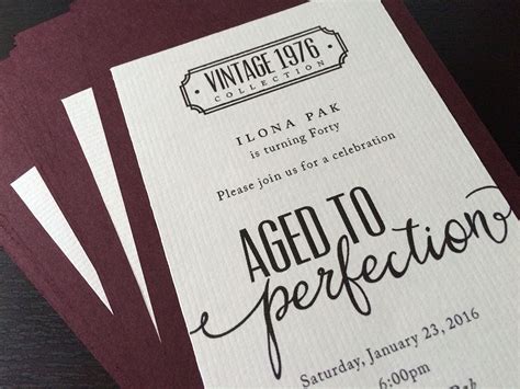 aged to perfection : wine inspired birthday invitations - in a card