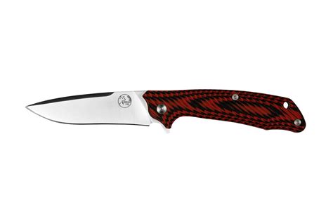 Folding Pocket Knife with Red & Black G10 Handle, 89mm D2 Blade | Tassie Tiger Knives