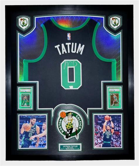 Jayson Tatum Signed Celtics Custom Framed LED Backlit Nike Jersey ...