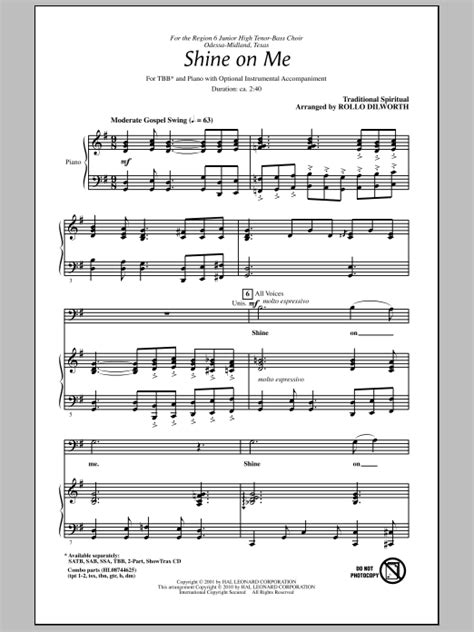 Shine On Me | Sheet Music Direct