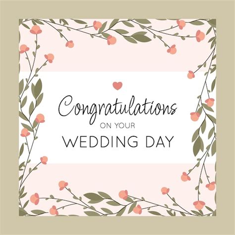 Free Vector | Hand drawn wedding congratulations card