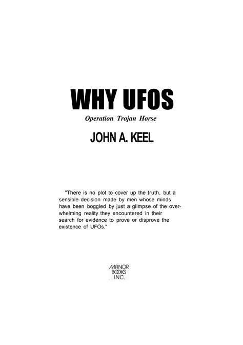 SOLUTION: John a keel why ufos operation trojan horse 1978 - Studypool