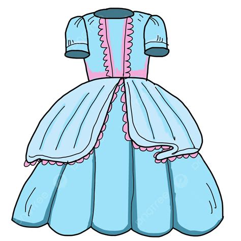 Blue Skirt Clipart Hd PNG, Princess Skirt Cartoon Cute Children S Dream Hand Painted Skirt Blue ...