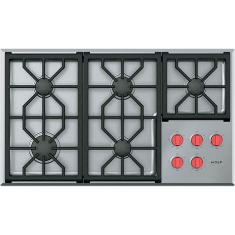 Wolf CG365PS 36 Inch Professional Gas Cooktop with 5 Dual-Stacked ...