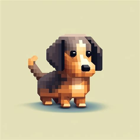 Premium AI Image | Pixel Art Of The Day Cute Dachshund Puppy In ...