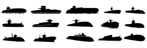 Premium Vector | Submarine silhouettes set large pack of vector ...