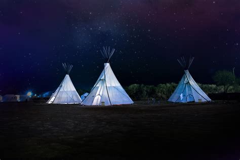 three white indian tents during nighttime free image | Peakpx