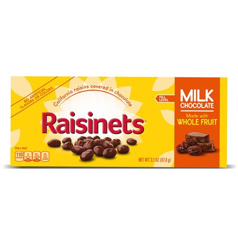 Raisinets, Milk-Chocolate-Covered California Raisins, Movie Theater Candy Box, 3.1 oz - Walmart.com