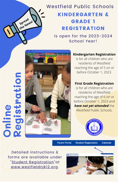 Online Registration for 2023-2024 for Kindergarten & Grade 1 | Westfield Public Schools