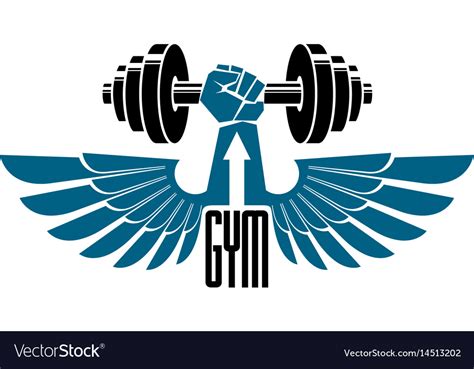 Gym weightlifting and fitness sport club logo Vector Image