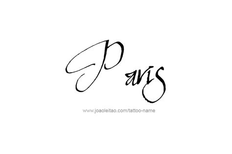 Paris Name Tattoo Designs