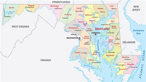 A Comprehensive Guide To The County Map Of Maryland - Map Haiti ...