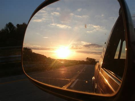 Rear view mirror sunset Rear View Mirror, Car Mirror, Sunrise Sunset, Airplane View, Portrait ...