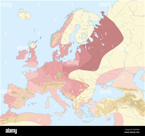 Black Death in Europe, 14th century. Map of Europe showing the spread ...