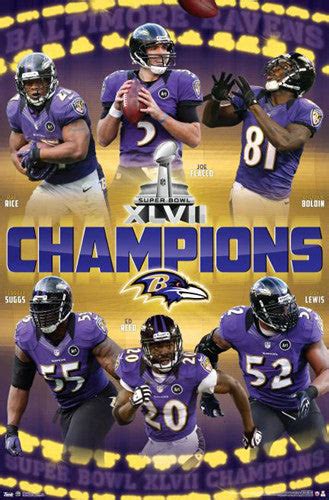 Baltimore Ravens Super Bowl XLVII (2013) Champions Poster - Costacos ...