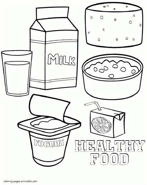 Healthy and unhealthy food coloring pages printable || COLORING-PAGES ...