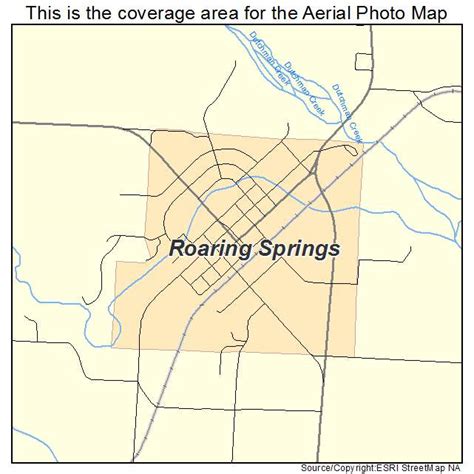 Aerial Photography Map of Roaring Springs, TX Texas