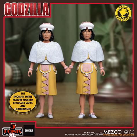 5 Points XL Mothra vs. Godzilla (1964): Mothra and Shobijin Twins Boxed Set | Mezco Toyz