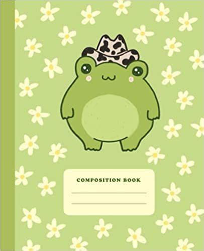 Composition Book: Cute Frog Cowboy Hat Daisy Flower | College Ruled ...