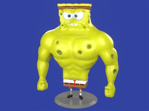 Muscle Spongebob meme sculpture 3D print 3D model 3D printable | CGTrader