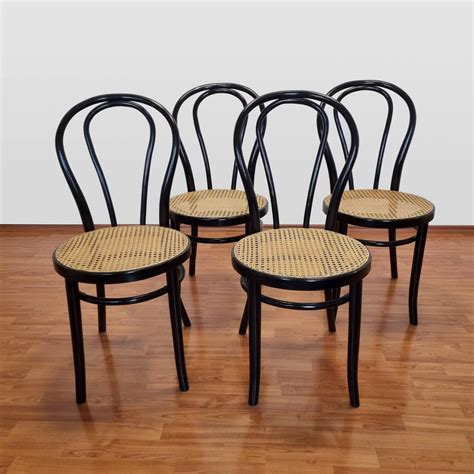 Set Of 4 Thonet Style Dining Chairs, Thonet n14 Chairs, Cane Dining ...