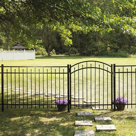 Freedom (Actual: 3.91-ft x 6.026-ft) Standard Concord Black Aluminum Decorative Fence Panel at ...