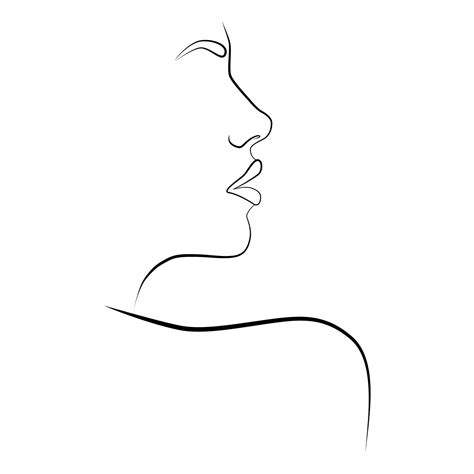 Premium Vector | Portrait A shadow Female face continuous drawing of lines