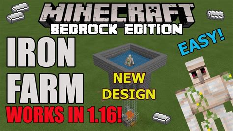 Minecraft: Iron Farm tutorial - Works in 1.16 & in Bedrock!! - New design - YouTube